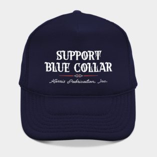 Support Blue Collar - White Print Hat