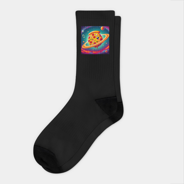 Pizza is my Universe, Funny Pizza Lover Socks by logiamerch
