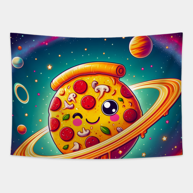 Pizza is my Universe, Funny Pizza Lover Tapestry by logiamerch
