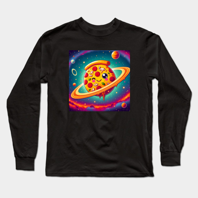 Pizza is my Universe, Funny Pizza Lover Long Sleeve T-Shirt by logiamerch