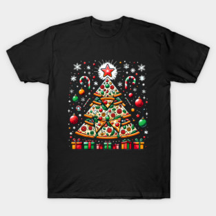Xmas Tree with Pizza, Funny Pizza Lover T-Shirt