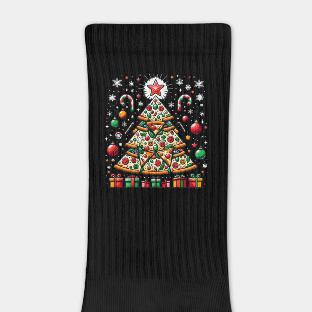 Xmas Tree with Pizza, Funny Pizza Lover by logiamerch