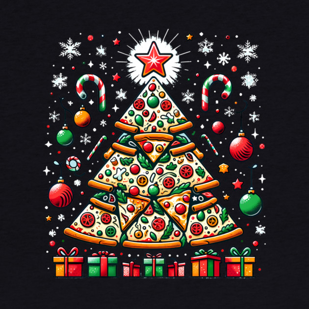 Xmas Tree with Pizza, Funny Pizza Lover by logiamerch