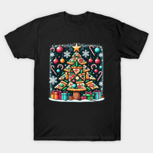 Xmas Tree with Pizza, Funny Pizza Lover T-Shirt