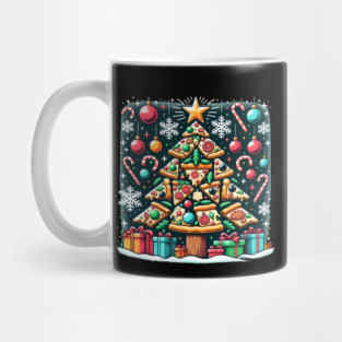 Xmas Tree with Pizza, Funny Pizza Lover Mug