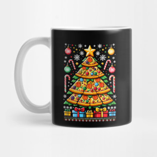 Xmas Tree with Pizza, Funny Pizza Lover Mug