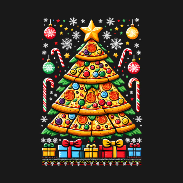 Xmas Tree with Pizza, Funny Pizza Lover by logiamerch