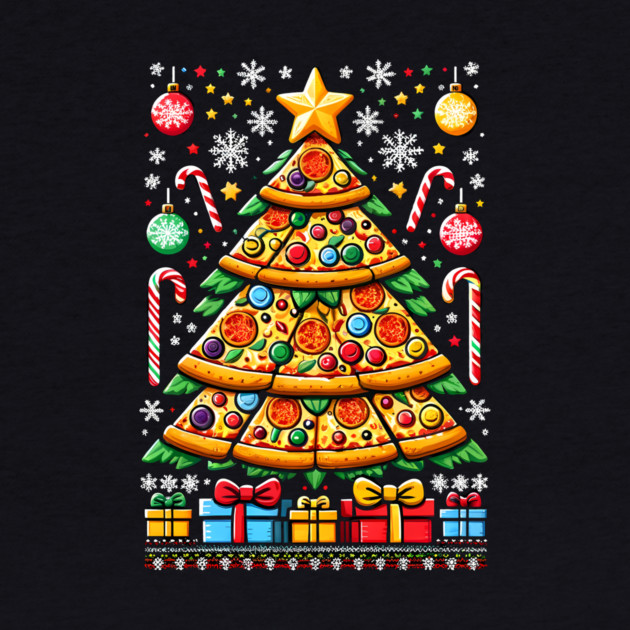 Xmas Tree with Pizza, Funny Pizza Lover by logiamerch