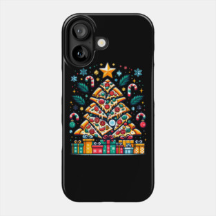 Xmas Tree with Pizza, Funny Pizza Lover Phone Case