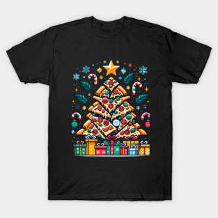 Xmas Tree with Pizza, Funny Pizza Lover T-Shirt