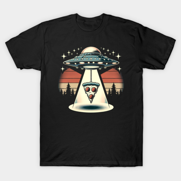 Funny Pizza Ufo, Pizza Lover T-Shirt by logiamerch