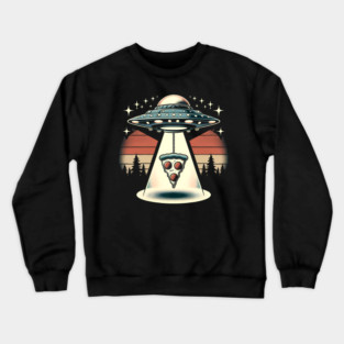 Funny Pizza Ufo, Pizza Lover Crewneck Sweatshirt
