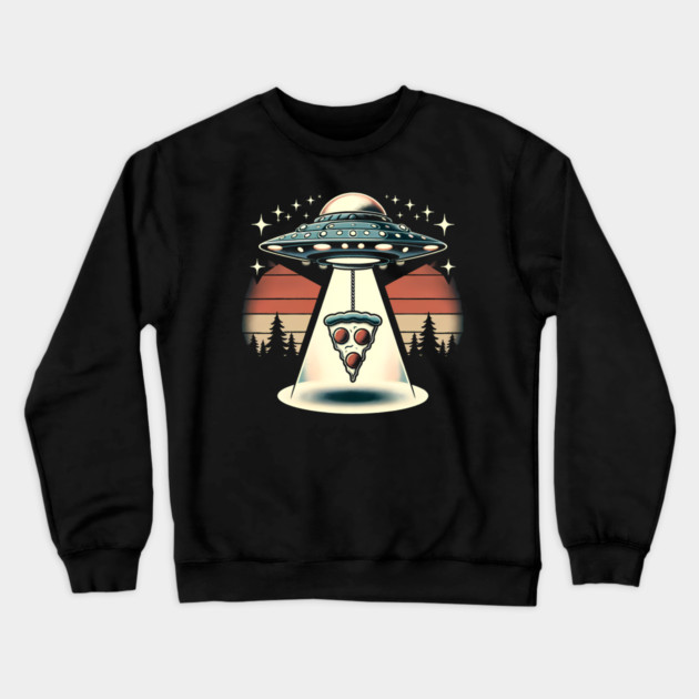 Funny Pizza Ufo, Pizza Lover Crewneck Sweatshirt by logiamerch
