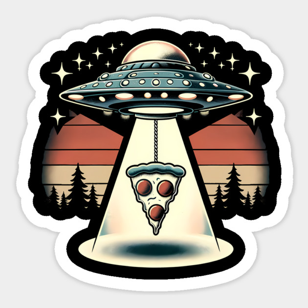 Funny Pizza Ufo, Pizza Lover Sticker by logiamerch