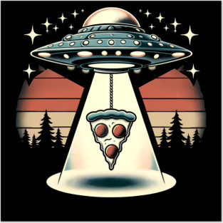 Funny Pizza Ufo, Pizza Lover Posters and Art
