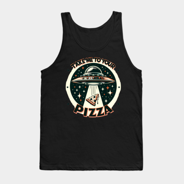 Funny Pizza Ufo, Pizza Lover Tank Top by logiamerch