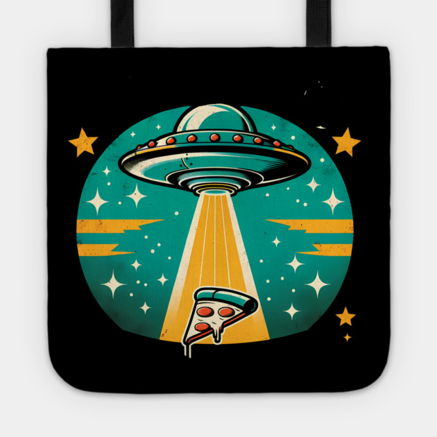 Funny Pizza Ufo, Pizza Lover Tote by logiamerch