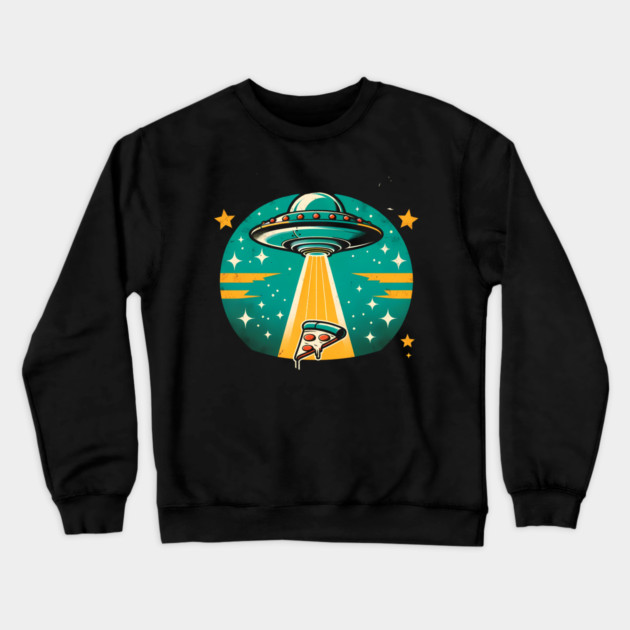 Funny Pizza Ufo, Pizza Lover Crewneck Sweatshirt by logiamerch
