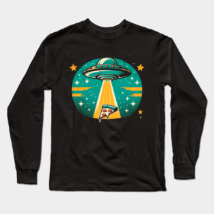 Funny Pizza Ufo, Pizza Lover Long Sleeve T-Shirt