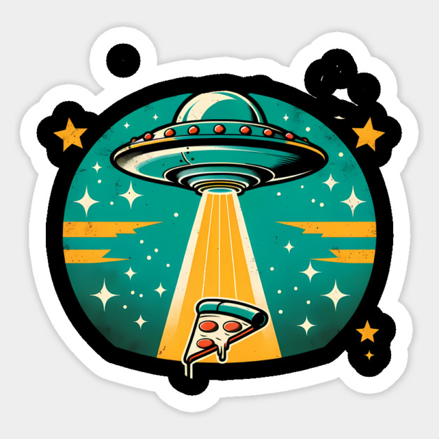Funny Pizza Ufo, Pizza Lover Sticker by logiamerch