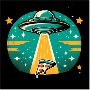 Funny Pizza Ufo, Pizza Lover Posters and Art