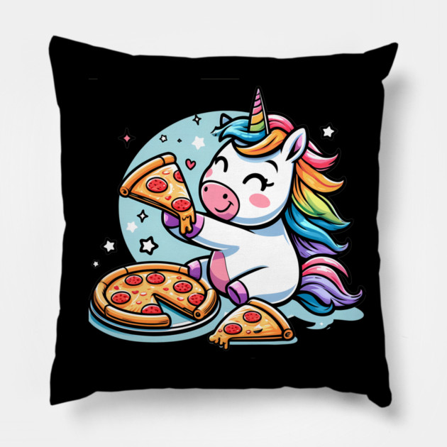 Pizza Unicorn Lover, Love Eating Pizza Pillow by logiamerch