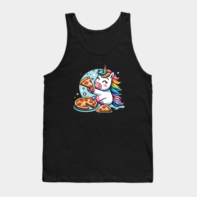 Pizza Unicorn Lover, Love Eating Pizza Tank Top by logiamerch