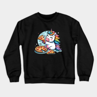 Pizza Unicorn Lover, Love Eating Pizza Crewneck Sweatshirt