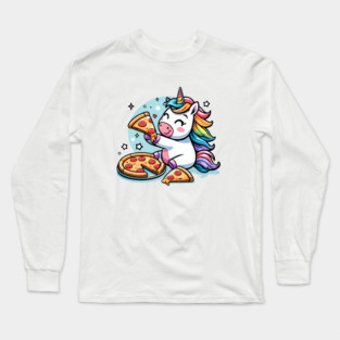 Pizza Unicorn Lover, Love Eating Pizza Long Sleeve T-Shirt