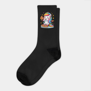 Pizza Unicorn Lover, Love Eating Pizza Socks