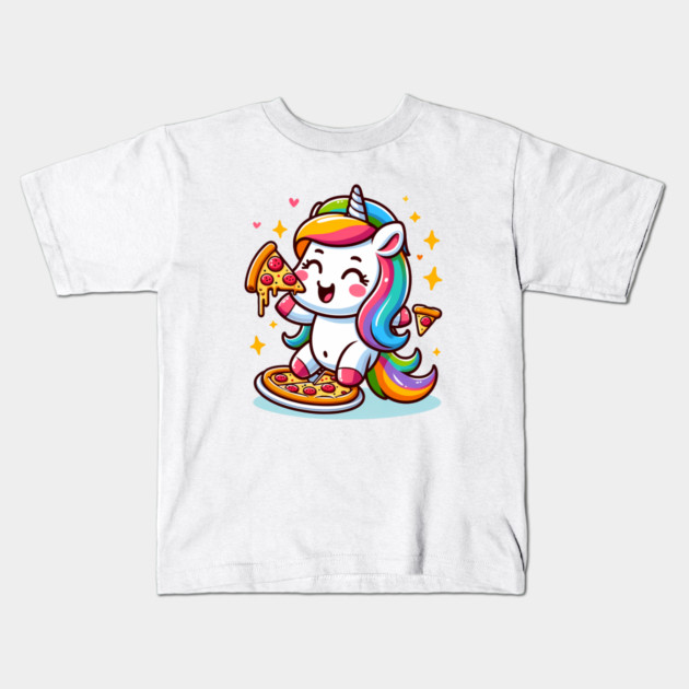 Pizza Unicorn Lover, Love Eating Pizza Kids T-Shirt by logiamerch