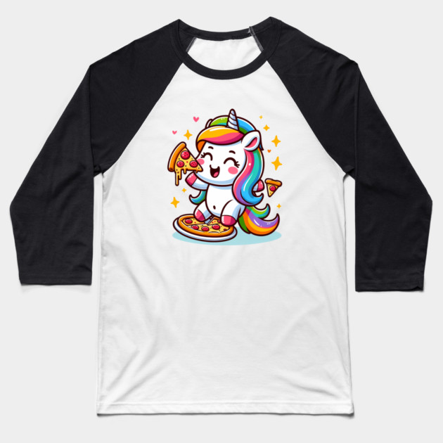 Pizza Unicorn Lover, Love Eating Pizza Baseball T-Shirt by logiamerch