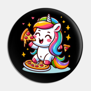 Pizza Unicorn Lover, Love Eating Pizza Pin