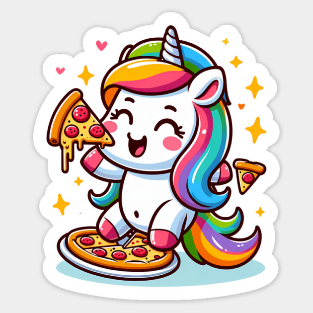 Pizza Unicorn Lover, Love Eating Pizza Sticker by logiamerch