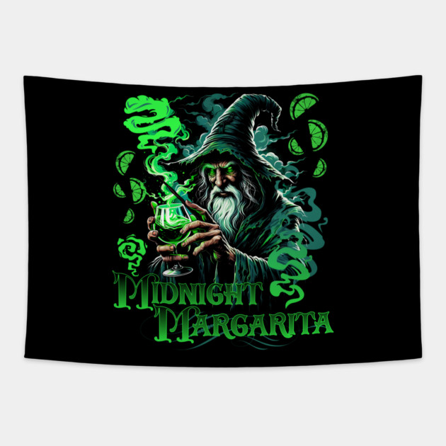Wizard Midnight Margaritas Drinking Wizardry Club Tapestry by Joaddo