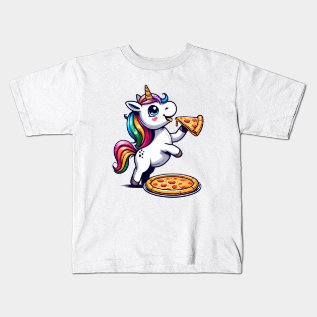 Pizza Unicorn Lover, Love Eating Pizza Kids T-Shirt by logiamerch