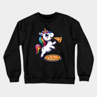 Pizza Unicorn Lover, Love Eating Pizza Crewneck Sweatshirt