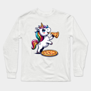 Pizza Unicorn Lover, Love Eating Pizza Long Sleeve T-Shirt
