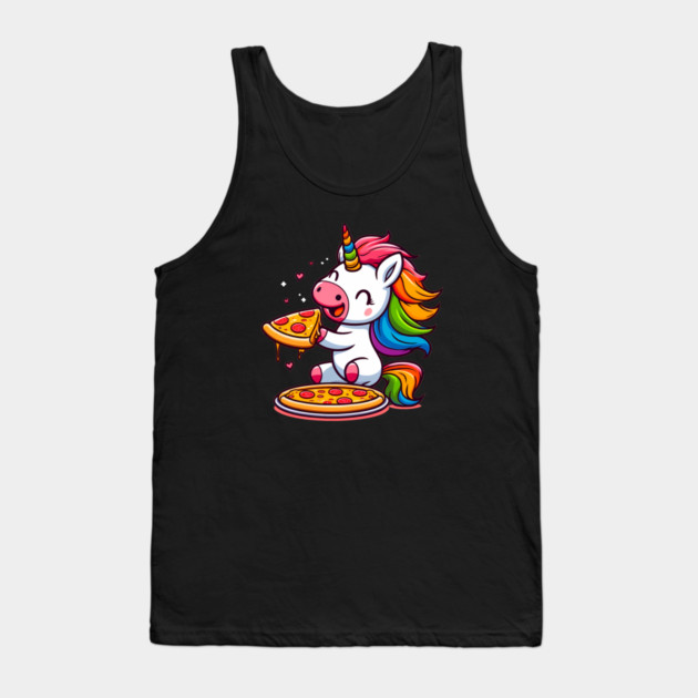 Pizza Unicorn Lover, Love Eating Pizza Tank Top by logiamerch
