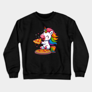 Pizza Unicorn Lover, Love Eating Pizza Crewneck Sweatshirt