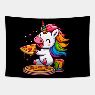 Pizza Unicorn Lover, Love Eating Pizza Tapestry