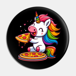 Pizza Unicorn Lover, Love Eating Pizza Pin