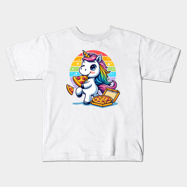 Pizza Unicorn Lover, Love Eating Pizza Kids T-Shirt by logiamerch