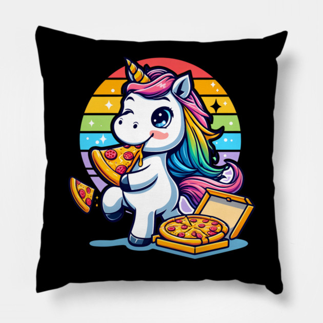 Pizza Unicorn Lover, Love Eating Pizza Pillow by logiamerch