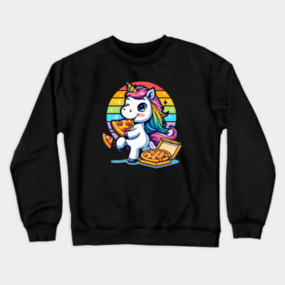 Pizza Unicorn Lover, Love Eating Pizza Crewneck Sweatshirt
