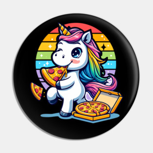 Pizza Unicorn Lover, Love Eating Pizza Pin