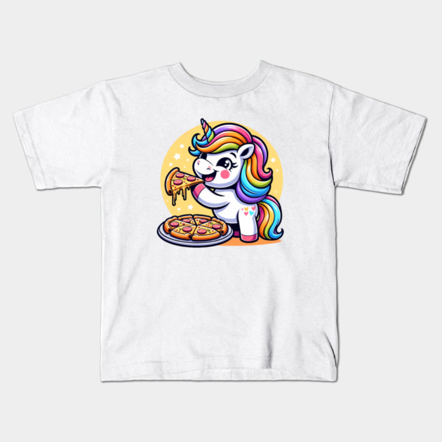 Pizza Unicorn Lover, Love Eating Pizza Kids T-Shirt by logiamerch