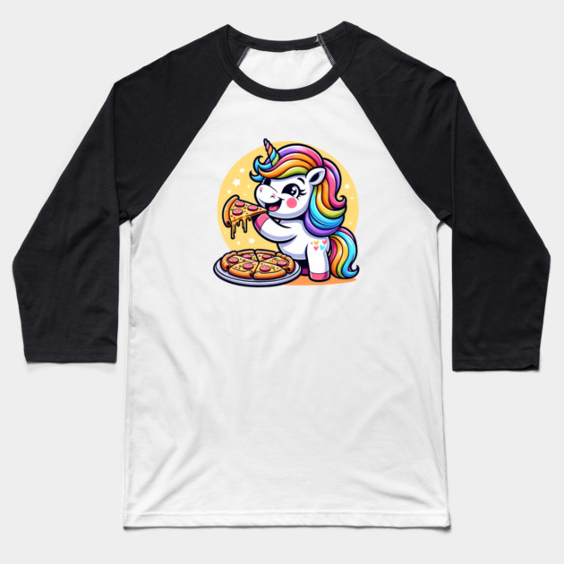 Pizza Unicorn Lover, Love Eating Pizza Baseball T-Shirt by logiamerch