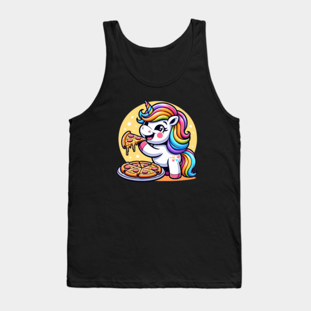 Pizza Unicorn Lover, Love Eating Pizza Tank Top by logiamerch