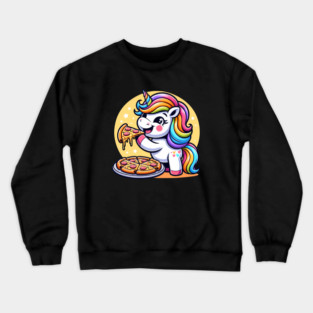Pizza Unicorn Lover, Love Eating Pizza Crewneck Sweatshirt
